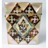 19th Century Chinese mother of pearl and tortoiseshell visiting card case 11cm high - Roger Soame