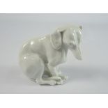 Meissen white glazed model of a seated hound 8cm high Condition Report & Further Details