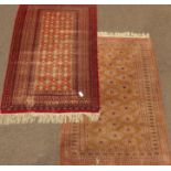 Persian red ground rug repeating design (190cm x 130cm),