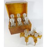 Edwardian rosewood inlaid decanter box,