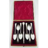 Set of six Victorian silver Teaspoons with engraved stems,