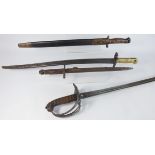 Victorian Rifle Brigade Officers Sword with wire wound grip, length of blade 80cm,