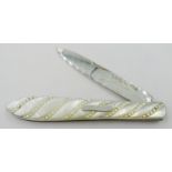 Victorian silver bladed and mother of pearl fruit knife, Sheffield 1873,