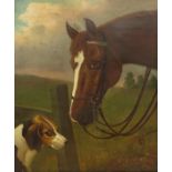 English School (19th century): Horse and Hound,