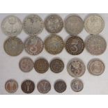 Five silver Maundy Pennies George II 1757 to Victoria 1895,