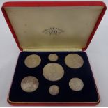 Victorian 1887 jubilee silver seven coin set from 3d-5/- in original case Condition