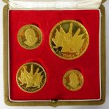 Set of four 22ct. gold Sir Winston Churchill memorial medallions No.