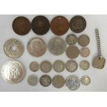 Small collection of Foreign Coinage 19th and 20th century mainly silver or part silver, from France,