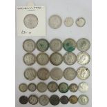 1901 Victoria shilling together with sixteen shillings 1840 to 1938,