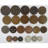 Collection of mainly copper and bronze Coinage from Guernsey, Jersey,