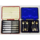 Six silver dessert knives by William Hutton & Sons Ltd,