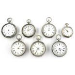 Victorian and 19th century continental silver fob watches (7) Condition Report & Further