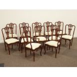 Jonathan Charles - set twelve Georgian style mahogany dining chairs,
