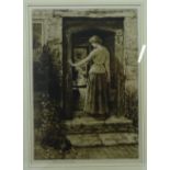 Herbert Thomas Dicksee (British 1862-1942): Lady in a Doorway, drypoint etching signed in pencil,