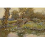 Wilmot Clifford Pilsbury (British 1840-1908): 'Latimer's Bridge Thurcaston', watercolour signed,