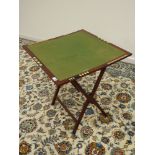 Late 19th century mahogany folding travelling games table, by 'W. Thornhill & Co.