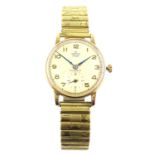 Gentleman's 9ct gold Smiths Deluxe wristwatch, inscribed verso 'British Railways A.W.