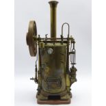 French vertical brass boiler and stationary engine, probably by Radiguet,