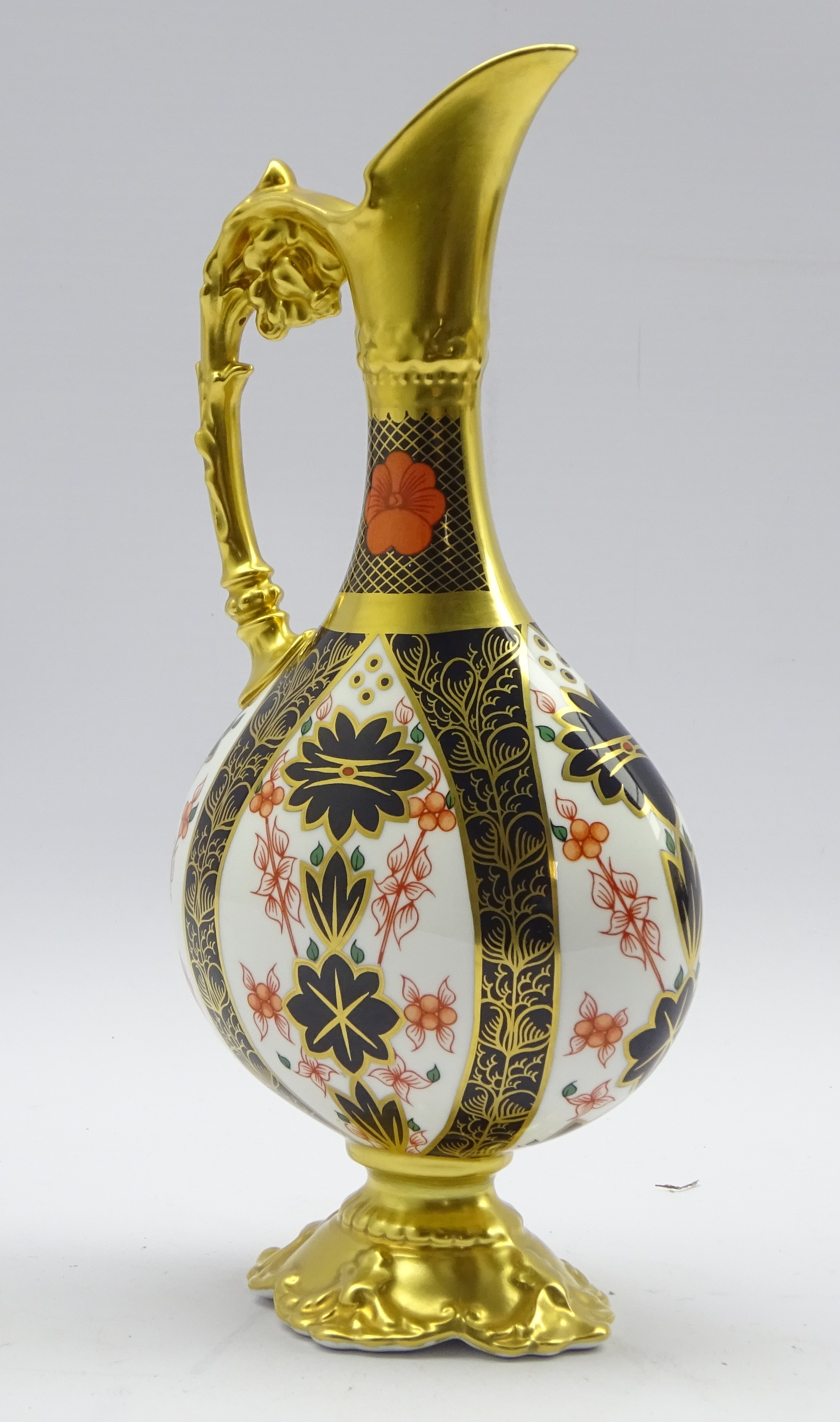 Royal Crown Derby ewer decorated with Imari flowers Pattern No.