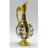 Royal Crown Derby ewer decorated with Imari flowers Pattern No.