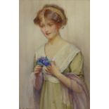 Walter Ernest Webster (1878-1959): Portrait of a Lady Holding a Flower,