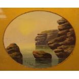 Edward King Redmore (British 1860-1941): Coastal Landscape, oval oil on board signed,