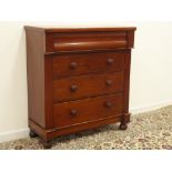 Victorian mahogany chest, frieze drawer above three long drawers, on turned feet, W107cm, H118cm,