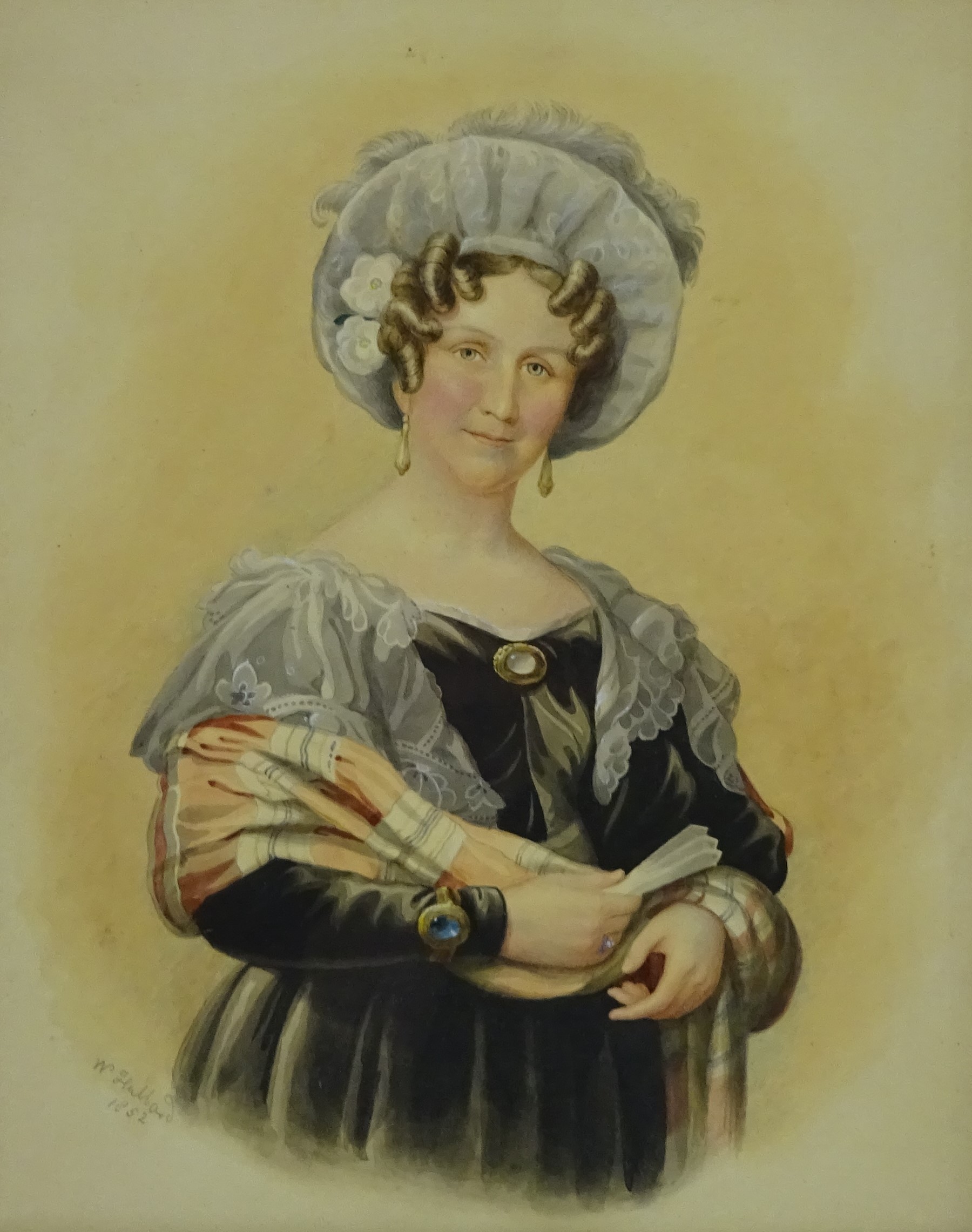 W Hubbard (19th century): Half length portrait of a Lady,