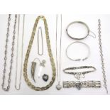 Collection of silver jewellery hallmarked or stamped 925 approx 4oz Condition Report &