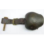 Large Swiss/Austrian cow bell with broad leather strap,