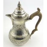 Victorian silver bachelor's coffee pot by John Septimus Beresford, London 1889, H15cm approx 8.