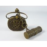 19th Century Tibetan or Japanese metal box and cover together with a cylindrical container,