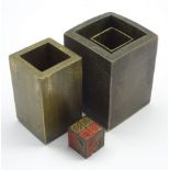 Chinese bronze dice and case H5cm Condition Report & Further Details <a