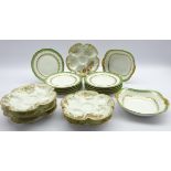 Set of six Limoges Oyster plates, for J.E. Caldwell & Co.