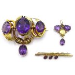 Large Victorian amethyst brooch,