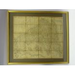 19th Century Cary's folding map of England and Wales, 75cms x 63cms,