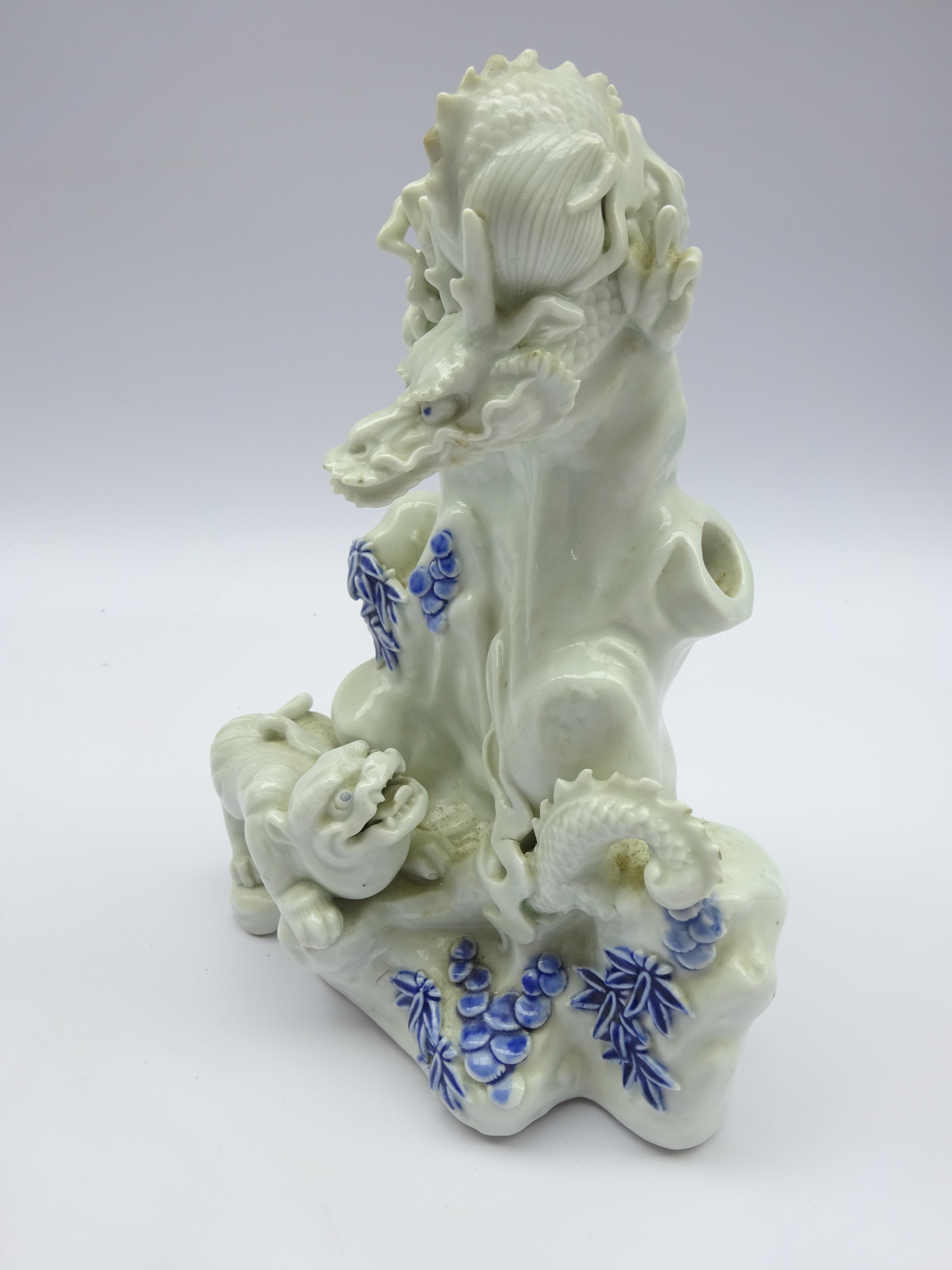 Oriental Blanc De Chine ornament in the form of a Dragon, H22cm, modern chinese figure, - Image 4 of 7