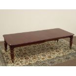 19th century figured mahogany dining table, pull out extending,