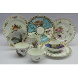 Meissen tea cup and saucer decorated with hunting scenes,