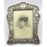 Art Nouveau silver freestanding photograph frame by Horton & Allday, Birmingham 1902,