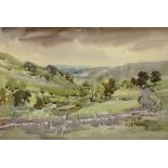 Angus Rands (British 1922-1985) Moorland landscape, watercolour,