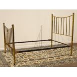 Early 20th century brass 4' 6'' double bedstead with Art Nouveau decoration Condition