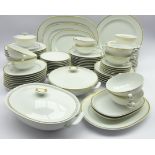 Royal Copenhagen comprehensive 'Tunna' ribbed pattern dinner service comprising ten dinner plates,