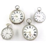Two early 20th century silver Swiss pocket watches with subsidiary dials, Muret Geneve and W.
