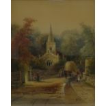 M Catton student of Frederick William Booty (British 1840-1924): Hackness Church near Scarborough,