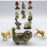 Group of Beswick including a Labrador, Palomino foal,