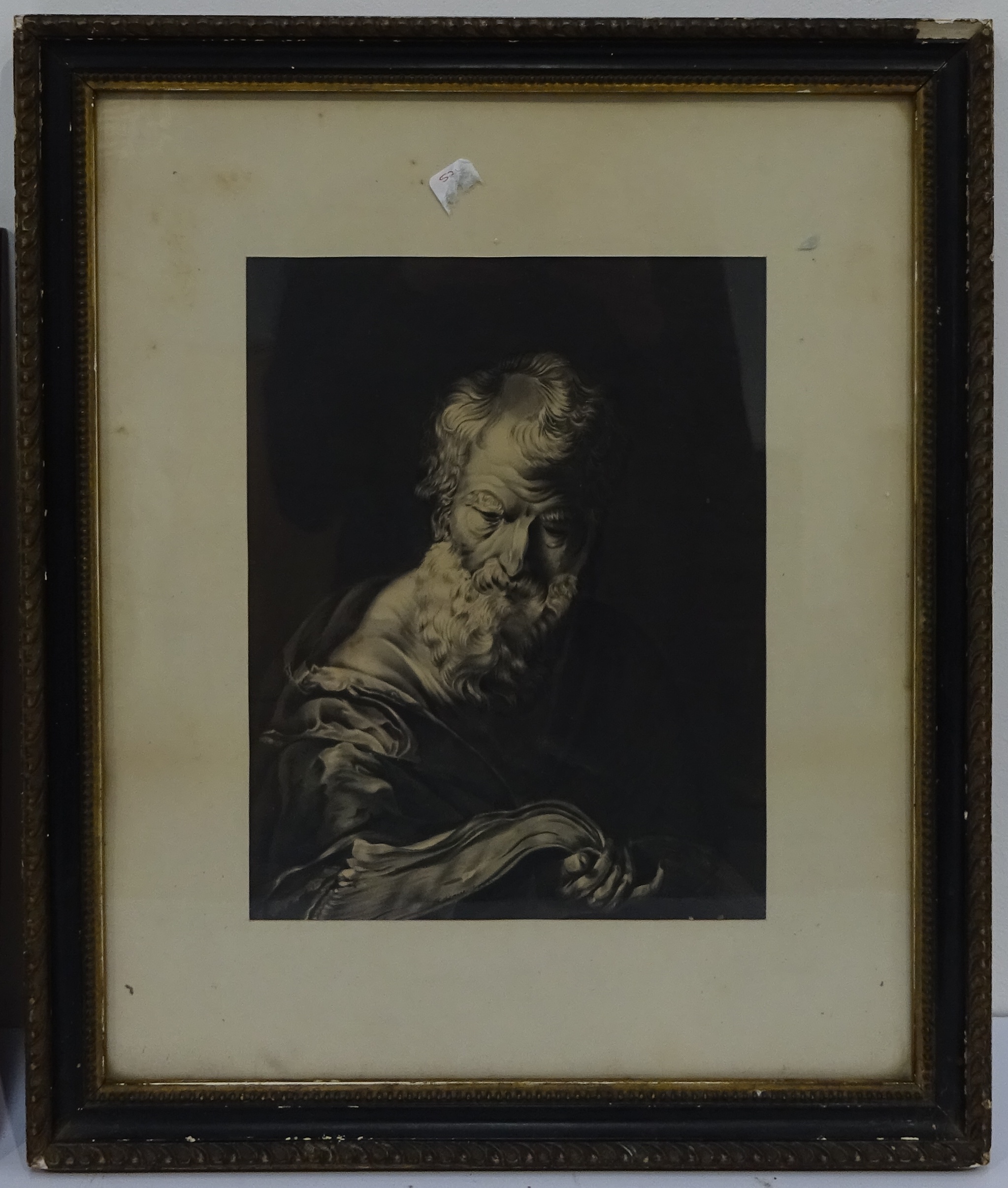 Henry Cave (British 1779-1836): Half length Portrait of a Bearded Man - probably of an old master, - Image 2 of 3