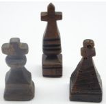 Three late 17th/ early 18th Century Coptic treen wafer stamps,