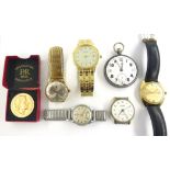 Colection of wristwatches - 9ct gold Everite Incabloc, Globestar Automatic Incabloc, Sekonda USSR,