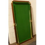 20th century mahogany framed slate bed snooker table top,